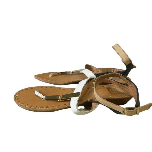 DV BY DOLCE VITA  WOMENS SIZE 8 T-STRAP COLORBLOCK FLAT SANDALS - Picture 2 of 7